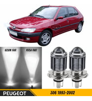 Peugeot 306 1993-2002 Mercekli Far Ampulü Led Xenon Beyaz Şimşek Etkili CSP Led Lamba Uzun Kısa