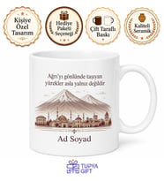 Ağrı Memleket Temalı İsme Özel Baskılı Kupa Bardak Hediye