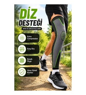 Uzun Kompresyon Diz Desteği Sporcu Dizlik Extra Compression Esnek Destek