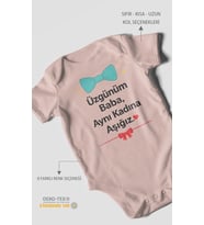 Üzgünüm baba aynı kadına aşığız Kısa Kollu Bebek Body %100 Pamuk