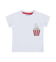 Civil Baby Patlamış Mısır Baskılı 6-18 Ay Tişört - Beyaz