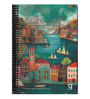 GIPTA İSTANBUL NOTES SPİRALLİ SERT KAPAK 17x24 80 YP. KARELİ DEFTER - 7336 (TEKLİ)