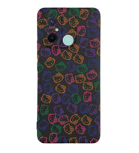 Xiaomi Redmi 12c Uyumlu Lansman Kılıf Hello Kitty Tasarımlı İçi Kadife Kapak-Siyah (Şeffaf)