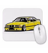 Bmw Stanced out E36 Yellow Mouse Pad