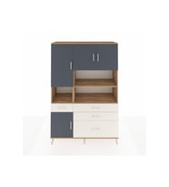 Hyperion Dolap 9 Raflı 4 Çekmeceli 4 Kapaklı 132x44x195 Çam-Antrasit/Aytaşı