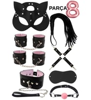 İPTİLA 8 PARÇA HARNESS ESARET SETİ (Siyah-K.Pembe)