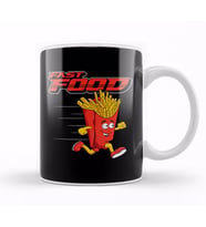Cute & Funny Fast Food Running French Fries Punny Kupa Bardak Porselen