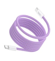 Bix T4CC 65W USB-C to USB-C Manyetik Tasarımlı Örgülü Hızlı Şarj ve Data Kablosu 1 Metre Mor pts32