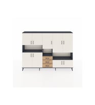 Arges Dolap 13 Raflı 3 Çekmeceli 9 Kapaklı 220x30x163 Antrasit-Aytaşı/Çam