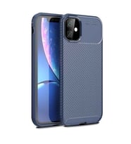 Apple iPhone 12 Mini Uyumlu Karbon Desenli Negro Silikon Kılıf (Lacivert)