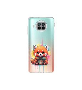 Xiaomi Mi 10T Lite ile Uyumlu Splash Tilki Tasarımlı Şeffaf Silikon Kılıf