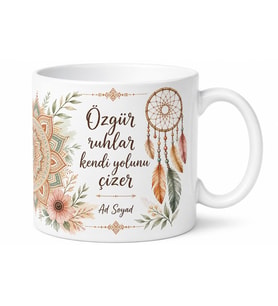 Boho Tarzı Özel Tasarım Baskılı Porselen Kupa Bardak Hediye Bohemian Desen