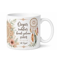 Boho Tarzı Özel Tasarım Baskılı Porselen Kupa Bardak Hediye Bohemian Desen