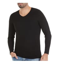 6 Adet Yıldız Erkek Bambu Uzun Kol T-Shirt Fanila Siyah 486