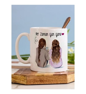 Her Zaman Yan Yana Oklu Tasarım Kupa Bardak