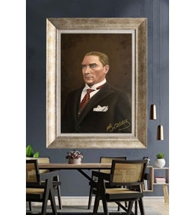 Gümüş Çerçeveli Atatürk Tablo za23