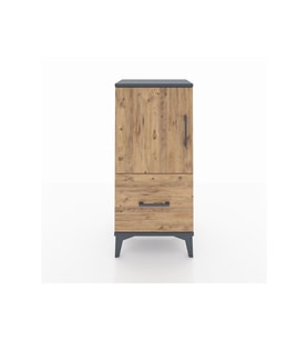 Arges Komodin 2 Raflı Tek Çekmeceli Tek Kapaklı 44x30x96 Antrasit-Çam
