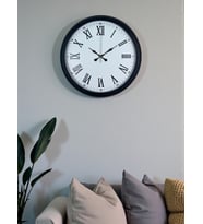 River World Duvar Saati 40 cm  Metal Şık Klasik Siyah