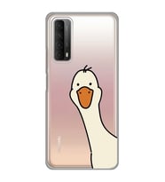 Huawei P Smart 2021 Uyumlu Sevimli Ördek Desenli Şeffaf Telefon Kılıfı