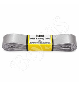 Saten Kurdele 20 mm Gümüş