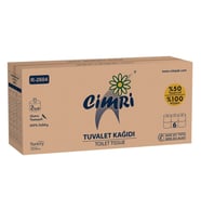 Rulopak Cimri Tuvalet Kağıdı 2 Katlı 6’lı Paket 166 Metre %100 Selüloz (R-2604)