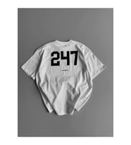 Baskılı Oversize Bisiklet Yaka T-shirt - Beyaz