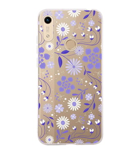 Huawei Honor 8a 2020 Uyumlu Kapak Flowers Tasarımlı Şeffaf Silikon Kılıf