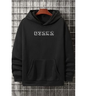Unisex Osaka Baskılı Sweatshirt (Siyah)
