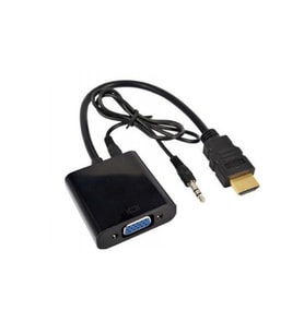 TAPLİN Hdmı To Vga Kablosu Çevirici Dönüştürücü Adaptör (Siyah)