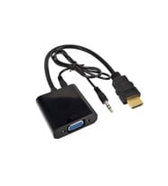 TAPLİN Hdmı To Vga Kablosu Çevirici Dönüştürücü Adaptör (Siyah)