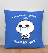 BK Gift Dardayım Tasarımlı Mavi Kırlent Yastık, Arkadaşa Hediye, Ev Dekorasyonu, Ev Hediyesi-1