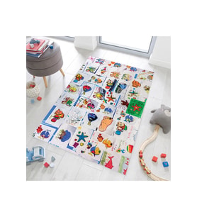 Rovigo Home Dijital Baskı Yıkanabilir Kaymaz Taban Çocuk Halısı RVG4084-SD187 (Gri)