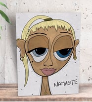 BK Gift The Lazy People Collection Yoga Girl Tasarımlı Dekoratif Mini Kanvas Tablo 15x20cm-1