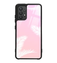 Samsung A32 Uyumlu Beyaz Palmiye Tasarımlı Glossy Telefon Kılıfı