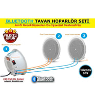 BLUETOOTH TAVAN HOPALÖR SETİ (1 Adet Bluetooth Hoparlör + 2 adet Pasif Hoparlör)