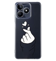 Realme C53 Uyumlu Kalp Desenli Şeffaf Telefon Kılıfı
