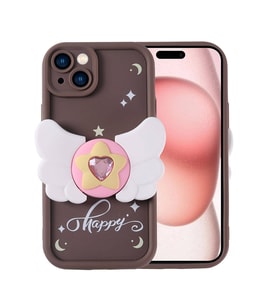 Lexroo iPhone 15 Kılıf Kamera Korumalı Figür Tasarımlı Kapya Kılıf - Koyu Kahve