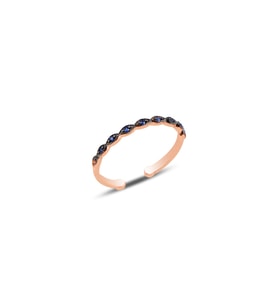 Gümüş ayarlamalı rose safir taşlı ince yüzük SGTL10109SAFİR