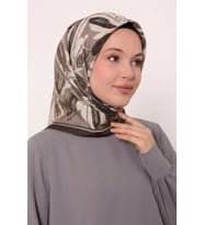 Bonjela Soft Eşarp Yonca Desen Vizon