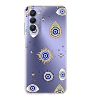 PrintiFy Tecno Camon 18 ile Uyumlu 1mm Slim Fit Nazar Boncuğu 5 Baskılı Şeffaf  Kılıf