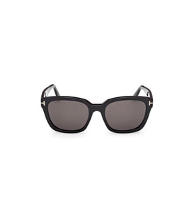 Tom Ford Kadın Güneş Gözlüğü - Parlak Siyah Kemik Çerçeve Füme Gri Cam %100 UV FT1216