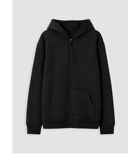 LCW Kids Siyah Kapüşonlu Kalın Kız Çocuk Fermuarlı Sweatshirt