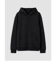 LCW Kids Siyah Kapüşonlu Kalın Kız Çocuk Fermuarlı Sweatshirt