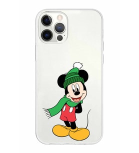 Apple iPhone 12 Pro Uyumlu Kapak Mickey Mouse Tasarımlı Şeffaf Silikon Kılıf
