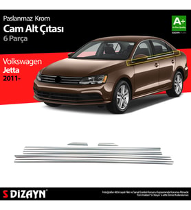 VW Jetta Krom Cam Çıta 6 Prç 2011-2019