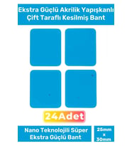 Özel Seri Ekstra Güçlü PE Köpük Esaslı Çift Taraflı Hazır Kesilmiş 25x30mm Asma Bant 24 Adet