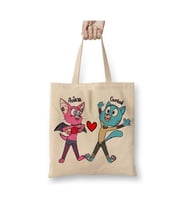 Kedi Cat Mammal Dog, Gumball Waterson Ariana Aşk Bez Çanta Alışveriş Çantası Plaj Çantası (Beyaz)