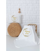 Pia Baby Premium %100 Pamuk Çift Kat Penye Battaniye ve Yastık Kılıfı Yenidoğan Kız Bebek Hediyesi 5064-10 (Ekru)