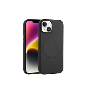 Apple iPhone 14 Plus Uyumlu Kılıf PU Deri M-safe Wireless Şarj Özellikli Zore Derix Kapak (Siyah)