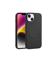 Apple iPhone 14 Plus Uyumlu Kılıf PU Deri M-safe Wireless Şarj Özellikli Zore Derix Kapak (Siyah)